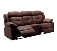 FABARES - Canapé Relax Manuel 3 Places Chocolat -