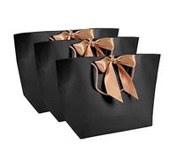 Fabater 10 Pièces Sacs Cadeaux en Papier avec Poignées Dorées, Petits Sacs de Courses pour Vêtements, Maquillage, Cadeaux de Fête de Mariage, Fourre-tout d'emballage en Vrac avec Décoration d'arc