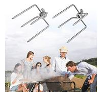 Fabater 2 Pièces Fourchette de Barbecue en Acier Inoxydable, Fourchette de Gril Robuste Outil de Barbecue à Broche Rôtie pour Viande de Poisson de Poulet, Accessoires de Multifonctionnels de 4,3