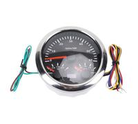 Fabater 3 in 1 Tachymètre avec Niveau de Carburant et Indicateur de Tension pour le Commerce Marin, Installation Transparente pour Camping-cars (Cadromine à cadran noir CX8295)