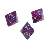 Fabater 3 Pièces Dés Runiques, Design Étoile à 8 Faces, Matériau | Kit de divination polyédrique, couleurs vives, pour l\'apprentissage de l\'astrologie, jeux de prédiction, cadeau pour amis