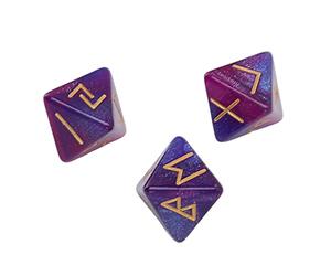 Fabater 3 Pièces Dés Runiques, Design Étoile à 8 Faces, Matériau | Kit de divination polyédrique, couleurs vives, pour l\'apprentissage de l\'astrologie, jeux de prédiction, cadeau pour amis