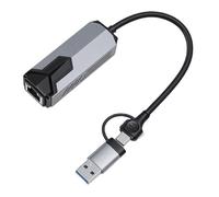 Fabater Adaptateur Ethernet 5G,Convertisseur Réseau USB C vers RJ45 5 Gbit/s avec Boîtier en Alliage D'aluminium,Compatible avec 10 11 Mac OS pour Une Connexion Internet Haut Débit