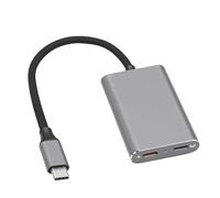 Fabater Adaptateur USB C vers Lunettes AR, Convertisseur de Lunettes AR Hub Adaptateur de Charge, Plug and Play pour X Real, Steam Deck, Prise en Charge de Rapide PD 100 W