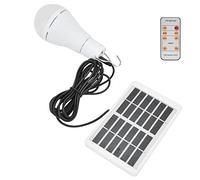 Fabater Ampoule Solaire LED 7 W, 5 Vitesses, Variable avec Télécommande, Capteur de Lumière Automatique, Lampe de Poche SOS pour Jardin, Camping, Urgence, Intérieur et Extérieur