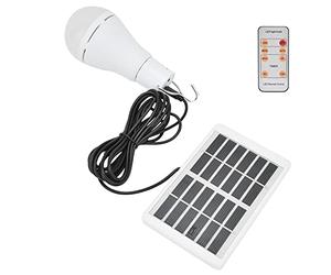 Fabater Ampoule Solaire LED 7 W, 5 Vitesses, Variable avec Télécommande, Capteur de Lumière Automatique, Lampe de Poche SOS pour Jardin, Camping, Urgence, Intérieur et Extérieur