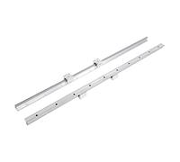 Fabater Arbre de Rail Coulissant Linéaire 1000 Mm 12 Mm SBR12 2 Pièces avec 4 Blocs de Roulement SBR12UU pour Routeur CNC Bricolage, Rail de Guidage en Acier au Carbone plaqué Argent de Haute
