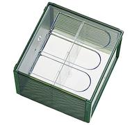 Fabater Armoire de Rangement de Tasses, Couvercle Rabattable Anti-Poussière, Organisateur de Rangement de Tasses, Séparateur AMOVIBLE Transparent, Couvercle Fendu en Pet et ABS pour (vert foncé)