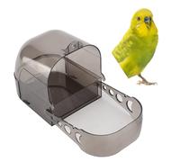 Fabater Baignoire Suspendue pour Cage à Oiseaux pour Petits Perroquets, Boîte d'alimentation Multifonction en Plastique épais Gris Noir avec Tiroir, Accessoire de Bain à Oiseaux pour Perruches,