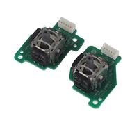 Fabater Bâtons de Joystick 3D Analogiques Gauche et Droit de Remplacement pour Manette de Jeu, Boutons de Joystick Verts avec Kit de Réparation de Carte PCB