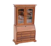 Fabater Bibliothèque Exquise 1:12 pour Maison de Poupée, étagère Polyvalente en Bois de Bouleau pour Décoration de la Maison, Ornement de Collection pour Enfants et Adultes (Bordeaux)