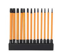 Fabater Bit de Tournevis étoiles Set High Strength 100 Mm T5-T40 1/4 Pouce Shank S2 Light Metal Steel avec étagère de Stockage pour Module de Meubles, Construction, Radio Automobile