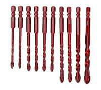 Fabater Bit of Masonry Drill 10 Pièces Durables pour le Plastique en Bois avec une Pointe Angulaire Unique de Traverser pour une Coupe de Tuiles Lisses