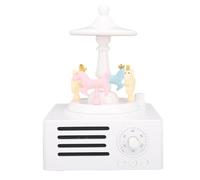 Fabater Boîte à Musique Stéréo avec Décor de Cheval Rotatif et Volume Réglable pour la Diffusion en Direct de karaoké, 19,4 Onces