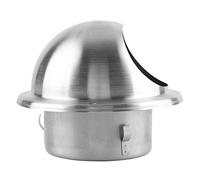 Fabater Bouche de Ventilation Ronde en Acier Inoxydable pour Mur Plafond | Valve de débit d\'air réglable, alimentation d\'échappement intérieure, fonctionnement à faible bruit, finition argentée,