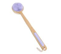 Fabater Brosse de Douche Double Face, épurateur de Dos pour Douche, Manche Long Exfoliant à Sec et Humide, Brosse de Bain en Nylon et Silicone, Accessoires de Voyage Exfoliants pour le (PURPLE)