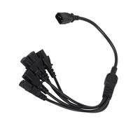 Fabater Câble Adaptateur d'alimentation C14 vers 5 X C13, Cordon PDU Répartiteur en Y 10 A 0,6 M, Cordon d'alimentation C14 Mâle vers 5 X C13 Femelle pour Moniteur 'Ordinateur UPS, Câble