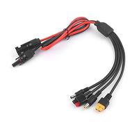 Fabater Câble de Rallonge Panneau Solaire 4 en 1 30A 12AWG pour | 4 séparateurs d\'adaptateurs, Anderson XT60 DC8mm DC5521, sortie 36V , cordon de charge PV, Camping en plein air RV