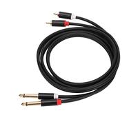 Fabater Câble d'interconnexion Stéréo 6,35 Mm 2 vers 2 TS 4,9 Pieds, Double Mâle vers Double TS, Câble Mono plaqué or 1/4 Po pour Mixeur, Amplificateur, Lecteur CD