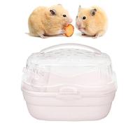 Fabater Cage de Transport Portable pour Hamster, Transporteur de Voyage Léger pour Petits Animaux pour Une Utilisation en Extérieur, Transporteur en Plastique Respirant avec Grand Espace, Facile à