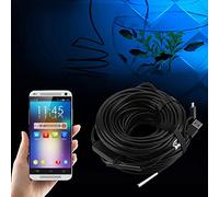 Fabater Caméra d'inspection étanche à l'eau, Endoscope USB 20M, 5.5mm, 720P, pour Téléphone, Tuyau d'inspection de Voiture, avec Lumières LED, Câble Serpent Flexible