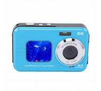 Fabater Caméra sous-Marine 5K avec Double écran Autofocus 48MP pour Les Activités étanches de Plongée en Apnée et de Plongée (Blue)