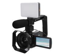 Fabater Caméra Vidéo Caméscope, Caméra Vlog WiFi Ultra HD 8K 64MP avec Microphone à Carte 32G, Zoom 18X 3 Pouces, écran Tactile Rotatif à 270 °, Nocturne, Pare-Soleil