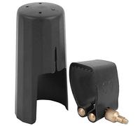 Fabater Capuchon de Ligature de Saxophone Alto, Sangle Réglable en Cuir PU, Clip d'embouchure avec Attaches pour un Son Clair, Accessoires en Plastique Durable pour Pièces de Saxophone Alto