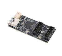 Fabater Carte D'extension Haute Vitesse USB 3.2 GEN1 Double 19 Broches pour Plusieurs Appareils, Configuration Montée à l'avant pour Les Passionnés D'informatique Résine + ABS