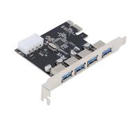 Fabater Carte D'extension PCI Express USB 3.0 4 Ports 5 Gbit/s pour WINs 2000 WINs 7, Vista équipée Interface PCIE X1 et Technologie Auto-alimentée