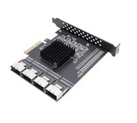 Fabater Carte D'extension PCIe 3.0 X4, Adaptateur PCIe vers 4 Ports Mini SAS SFF 8087 pour Système Wins 10 11 2003, jusqu'à 16 Ports Série ATA3.0