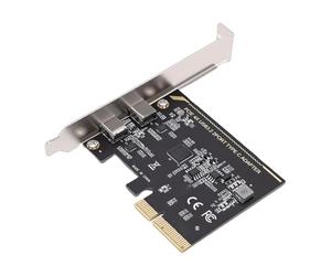 Fabater Carte d'extension PCIe vers Type C, Adaptateur PCI Express USB C Double Ports 10 Gbit/s, Carte d'extension à Puce ASM1142 avec Plug and Play pour Ordinateur de Bureau