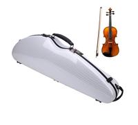 Fabater Case de Violon en Fibre de Carbone 4/4 Pleine Grandeur, étui Dur avec Hygromètre, Verrouillage codé, Étui de Voyage en Violon pour 4/4, 3/4, 1/2, 1/8 Tailles