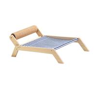 Fabater Chaise de Plage pour Chat avec Griffoir en Sisal, Lit surélevé pour Chat pour l'été, Intérieur et Extérieur, Mini Chaise de Plage pour Chaton, Hamac Antidérapant avec Pieds Renforcés (Lit à