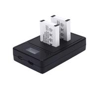 Fabater Chargeur de Batterie EN-EL12, Chargeur USB Double Port avec 2 Batteries 1500 MAh et écran LED, Compatible avec Coolpx A900 B600 W300 AW100 AW100s AW110 AW120 P300 P330