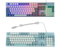 Fabater Clavier de Jeu Mécanique GK80, Clavier de Jeu Filaire USB rétroéclairé RVB, Panneau Métallique avec Grandes Lettres pour Jeu et Bureau, Ordinateur de Bureau (Blue)