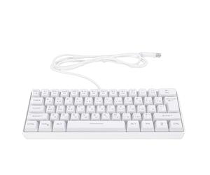 Fabater Clavier de Jeu Mécanique Russe Rvb, 61 Touches, Conception Ergonomique Compacte pour Les Jeux et Les Affaires, Léger (White)