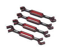 Fabater Clé RC 4 Pièces 3,0/3,2/,5/,7/4,0/5,0/,/6,0 Mm, Dissolvant de Rotule D'écrou de Tendeur en Alliage D'aluminium, Outil de Réparation Universel pour Chenilles RC (Rouge)