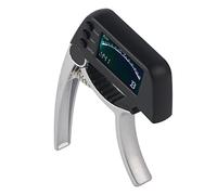 Fabater Clip d'accordeur de Capodastre Professionnel 2 en 1 avec écran LCD, Outil de Réglage en Alliage de Zinc chromé pour Guitares Classiques et Ukulélés électriques Acoustiques, Réponse Rapide