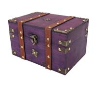 Fabater Coffre au Trésor en Bois Vintage, Organisateur de Bijoux Compact pour Coiffeuse ou Console de Rangement (PURPLE)