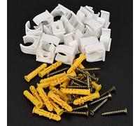 Fabater Collier de Tuyau en U, 20 Pièces, 16/20/25/32mm, PPR, avec Vis | Clips fixes pour conduite d\'eau, matériau PPR, montage mural au sol, Support de conduite de gaz par câble, Installation