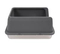 Fabater Conception à Entrée Supérieure avec Une Très Grande Boîte pour Chat Fermée en Acier Inoxydable pour Un Suivi Minimal (Gris foncé)