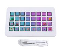 Fabater Contrôleur de Flux, Clavier de Raccourci de Streaming de Jeu de Contrôleur de Studio, Clavier de Macro Visuelle Personnalisable à 32 Touches, Compatible avec OS X et PC (White)