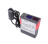 Fabater Contrôleur de Température et d'humidité à Affichage Numérique -3028 avec Capteur intégré, Thermostat Intelligent par Micro-ordinateur, Double écran, ABS Ignifuge (12V)