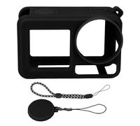 Fabater Coque en Silicone pour Action 5 Pro, Housse de Protection Souple pour Appareil Photo avec Capuchon D'objectif et Dragonne, Manchon en Silicone pour Action 5 Pro, Accessoires de (Black)