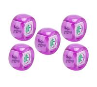 Fabater Dés de Mahjong, 5 Dés de Direction du Vent en Plastique Léger, de Sphère Nord Est Sud-Ouest avec Ensemble pour Jeux de société Joueurs de Mahjong Enseignement Numérique (Violet Transparent)