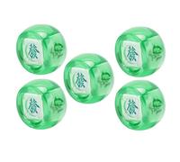 Fabater Dés de Mahjong, 5 Dés de Direction du Vent en Plastique Léger, de Sphère Nord Est Sud-Ouest avec Ensemble pour Jeux de société Joueurs de Mahjong Enseignement Numérique (Vert Transparent)