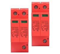Fabater Dispositifs de Protection 2P SPD Parafoudre Photovoltaïque CC 40kA 2P Installation sur Rail PC Protecteur de Surtension de Fenêtre Visuelle Ignifuge pour Système Solaire (DC 1000V)