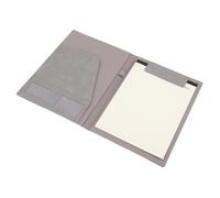 Fabater Dossier D'affaires en Cuir PU avec Bloc-notes de 30 Feuilles pour Bureau et école, Gris 245x330mm