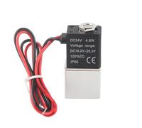 Fabater Électrovanne à Réponse Rapide 24 V CC, 2 Positions, 2 Voies, électrovanne étanche IP65 pour Air, Eau, G1/8 G1/4, Pilotée à Action Directe, Alliage d'aluminium (G1/4")